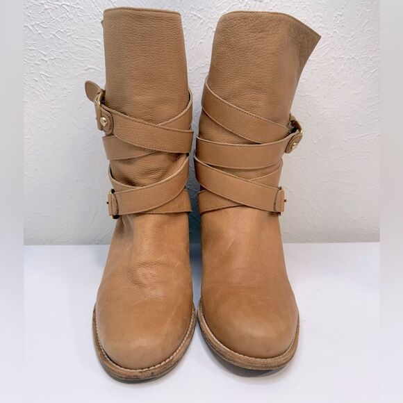 Stuart Weitzman Dallas Boots Pecan Calf Leather Size 6.5 VGUC - Picture 2 of 7